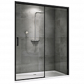 Душевая дверь ABBER Komfort AG93130B, раздвижная, 130x200 см, стекло прозрачное / профиль черный