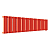 Радиатор стальной Empatiko Takt R1-1312-200 Friendly Red 1312x236 33 секции, вертикальный 1-трубчатый, нижнее правое подключение, красный (Friendly Red)