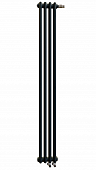 Радиатор стальной Zehnder Charleston Completto 2180 вертикальный двухтрубчатый, 4 секции, нижнее подключение, черный