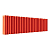 Радиатор стальной Empatiko Takt S2-1072-200 Friendly Red 1072x236 27 секций, вертикальный 2-трубчатый, боковое подключение, красный (Friendly Red)