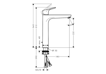 SMESITEL_DLYA_RAKOVINY_HANSGROHE_FOCUS_31531000_MONTAZHNAYA_SKHEMA_1
