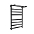 Полотенцесушитель электрический Melodia Moderno Shelf Ferrum 50x80 П8 (3-4), cухой ТЭН, 142 Вт, встроенный диммер, с полкой, черный