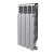 Радиатор биметаллический Royal Thermo Revolution Bimetall 500 2.0, 4 секции, боковое универсальное подключение, серебристо-серый (Silver Satin)