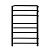 Полотенцесушитель электрический Melodia Fusion Square Ferrum 50x80 П8 (3-3-2) cухой ТЭН 81Вт встроенный диммер, черный матовый