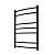 Полотенцесушитель водяной Melodia Classica Eco 50x80 П7 (2x3x2), черный матовый