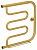 Полотенцесушитель водяной Сунержа Лира+ 500х500 2 полки, подключение вертикальное, золото матовое