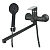 Смеситель Melodia Rumba MDV35341bk для ванны и душа, длинный излив, с душевым гарнитуром, черный матовый / хром глянцевый