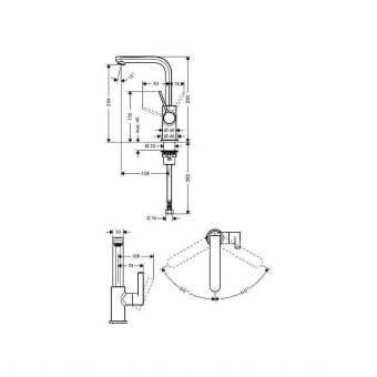 SMESITEL_DLYA_RAKOVINY_HANSGROHE_METRIS_S_31161000_MONTAZHNAYA_SKHEMA_1