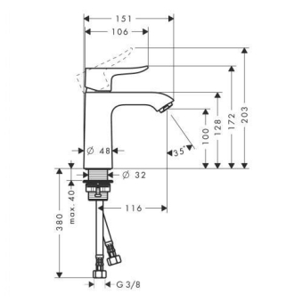 SMESITEL_DLYA_RAKOVINY_HANSGROHE_METRIS_31084000_MONTAZHNAYA_SKHEMA_1