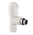 Клапан Te-sa 110HT-04B 1/2" НР термостатический, угловой, для железной трубы, с рукояткой, без фитинга, белый