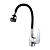 Смеситель Melodia Ostessa MDV40616Black для кухни, гибкий излив с лейкой, черный матовый / хром глянцевый