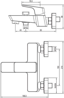 SMESITEL_DLYA_VANNY_S_DUSHEM_AQUANET_GOTIC_AF440_20B_MONTAZHNAYA_SKHEMA_1